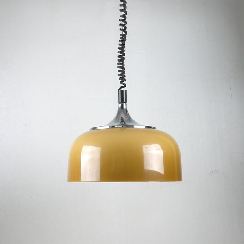 Vintage orange hanging lamp by Harvey Guzzini, 1960s