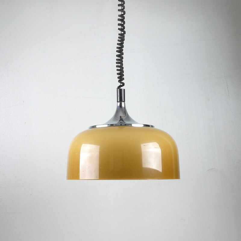 Vintage orange hanging lamp by Harvey Guzzini, 1960s