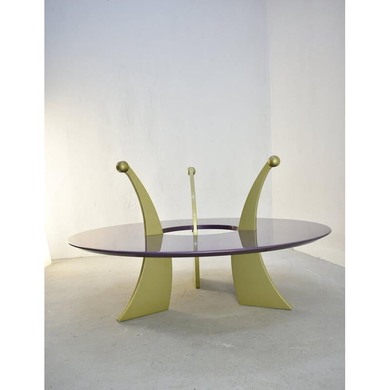 Mesa de café Vintage "orquídea" de Massimo Morozzi para Archizoom, Itália 1980