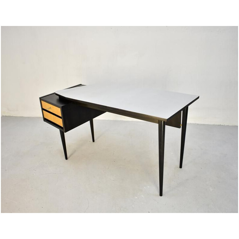 Bureau vintage avec structure en bois et plateau en formica, Croatie, 1960