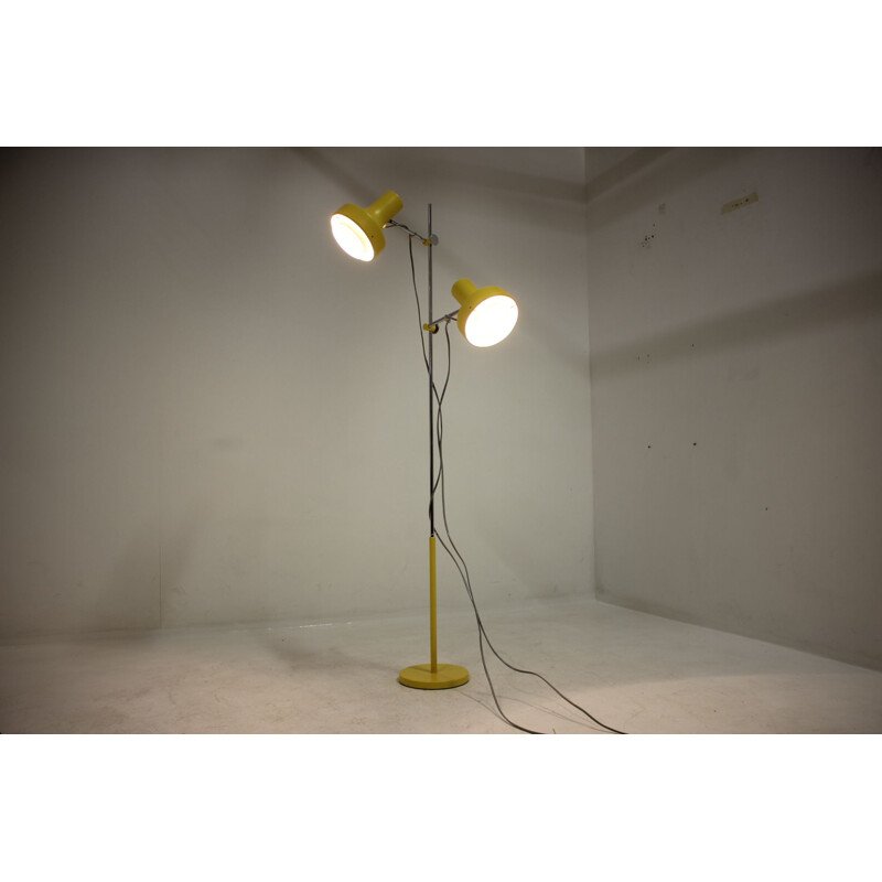 Vintage yellow floor lamp, Napako, 1970s