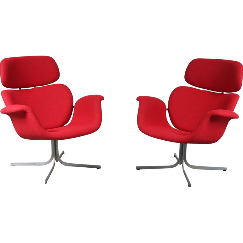 Vintage pair of  Big Tulip Lounge Chairs by Pierre Paulin for Artifort, 1950