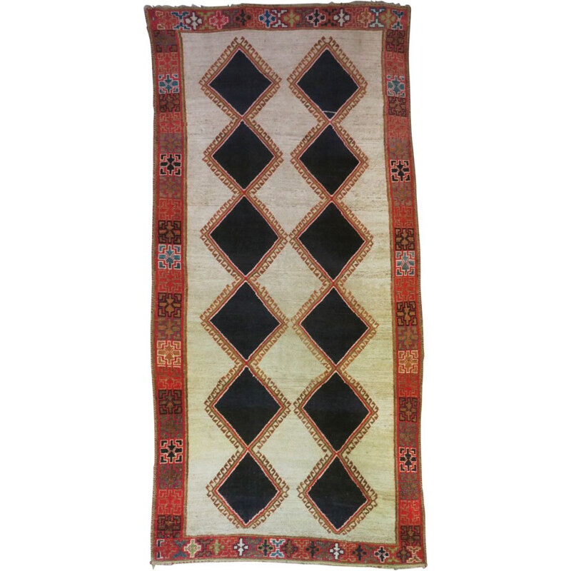 Tapis à motifs diamant vintage,1950