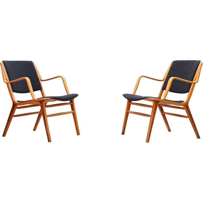 Set of 2 vintage armchairs by Peter Hvidt & Orla Mølgaard for Fritz Hansen, Denmark, 1960s