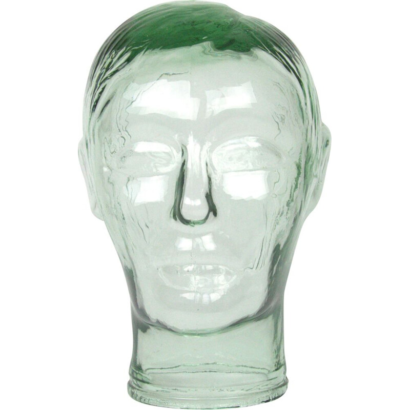 Vintage decorative glass head, Holland, 1970s