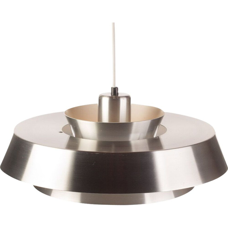 Vintage aluminium Nova pendant light by Jo Hammerborg for Fog & Morup, Denmark, 1960s