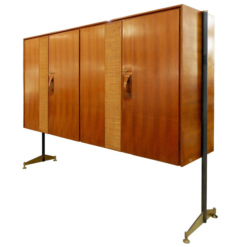 Vintage wooden highboard, Italy, 1960s