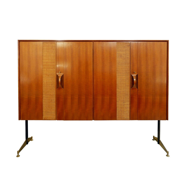 Vintage wooden highboard, Italy, 1960s