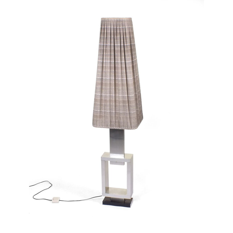 Vintage fabric and metal floor lamp, 1960s