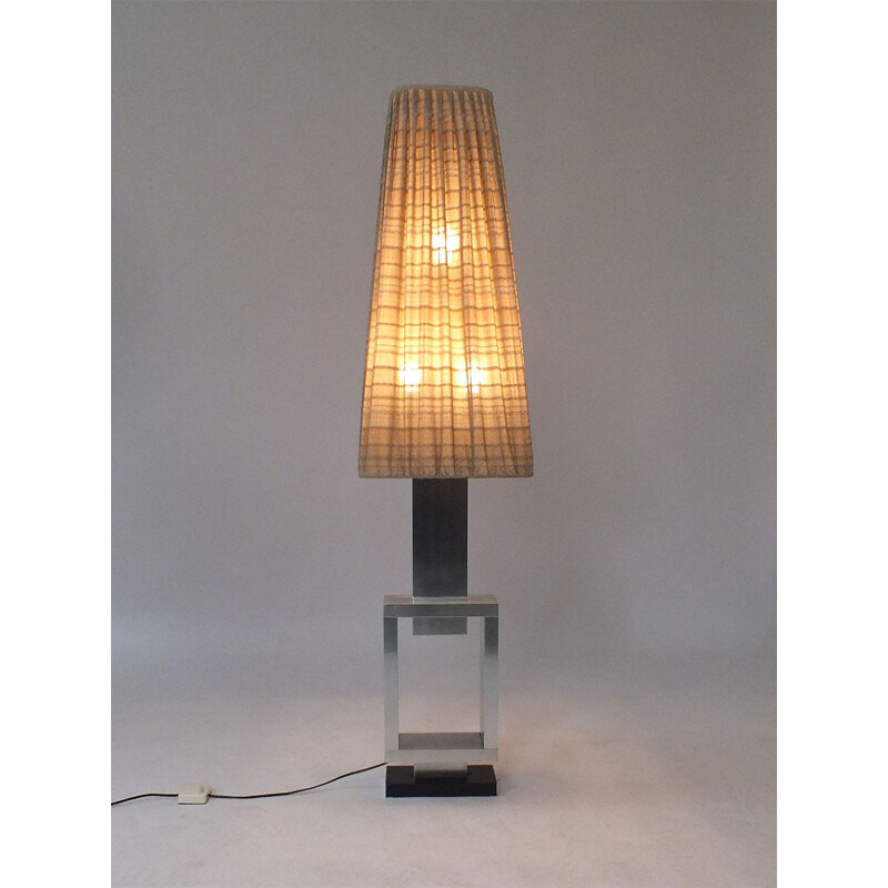 Vintage fabric and metal floor lamp, 1960s