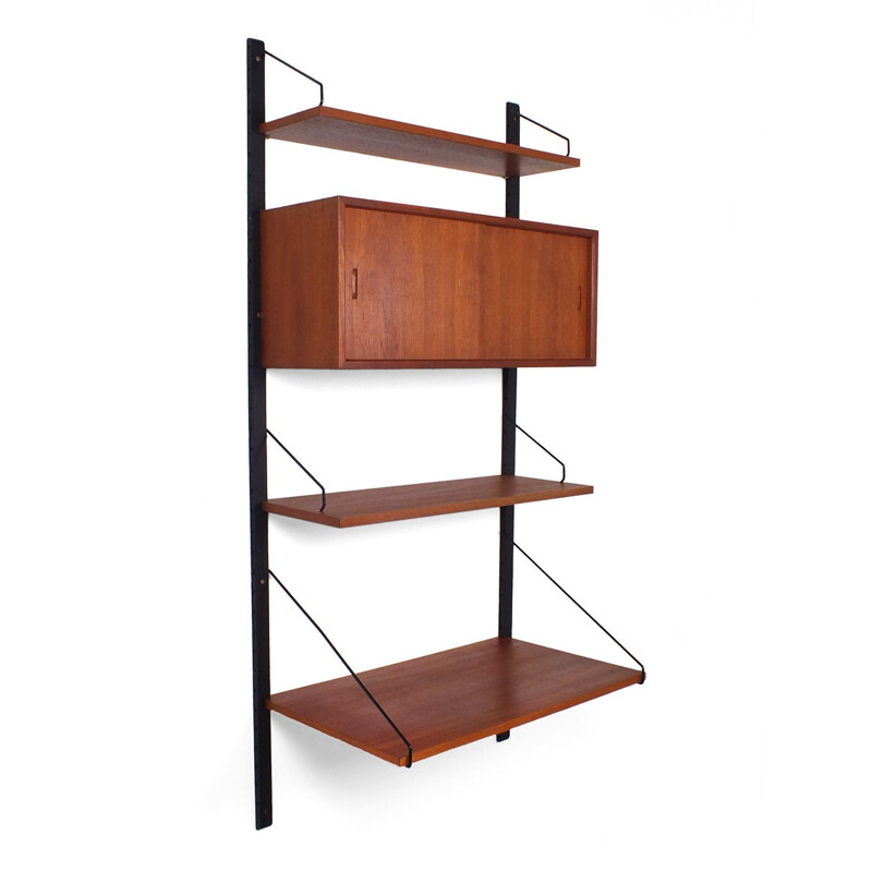 Vintage teak shelves system by Cadovius, 1940s