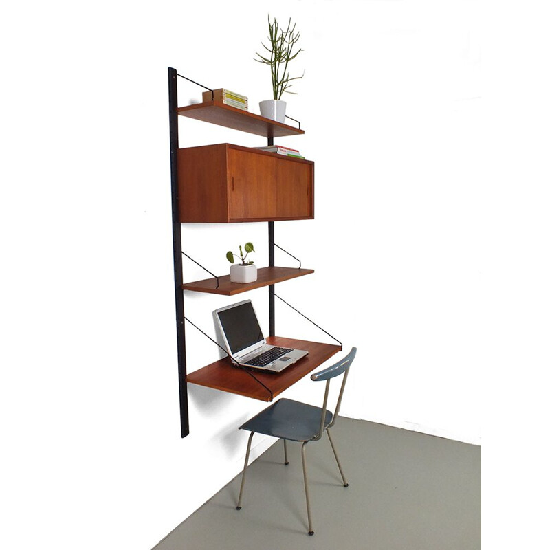 Vintage teak shelves system by Cadovius, 1940s