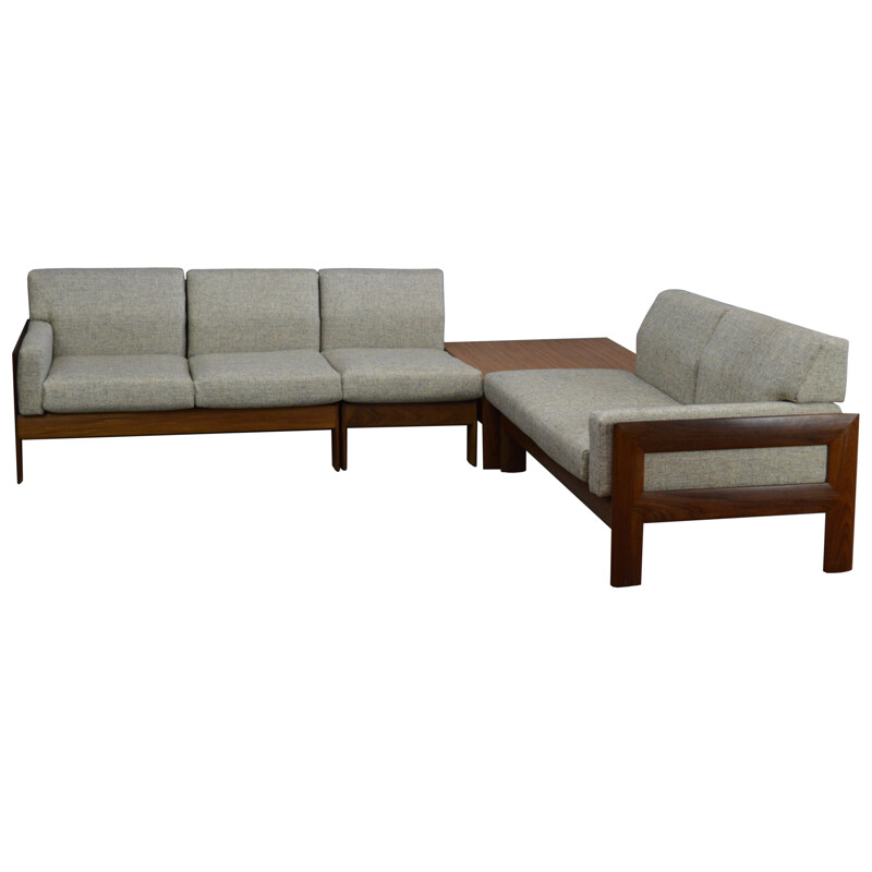 Vintage lounge set in teak and fabric, 1960s