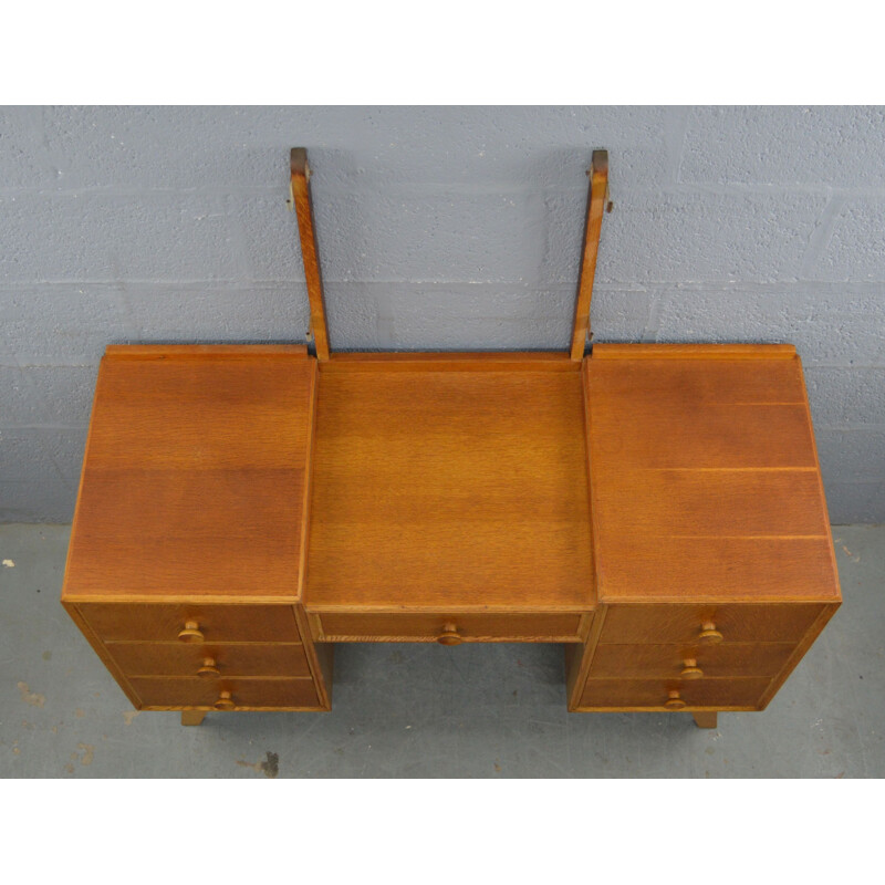 Vintage oak dressing table with mirror by Meredew, 1960s