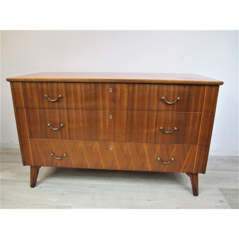 Vintage mahogamy chest of drawers, 1960s