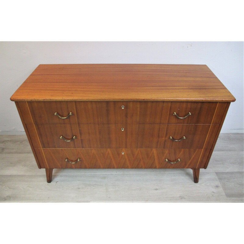 Vintage mahogamy chest of drawers, 1960s