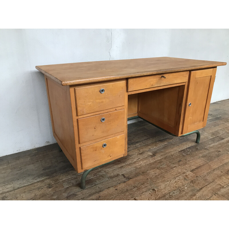 Bureau maître d'école vintage 1950-1960 