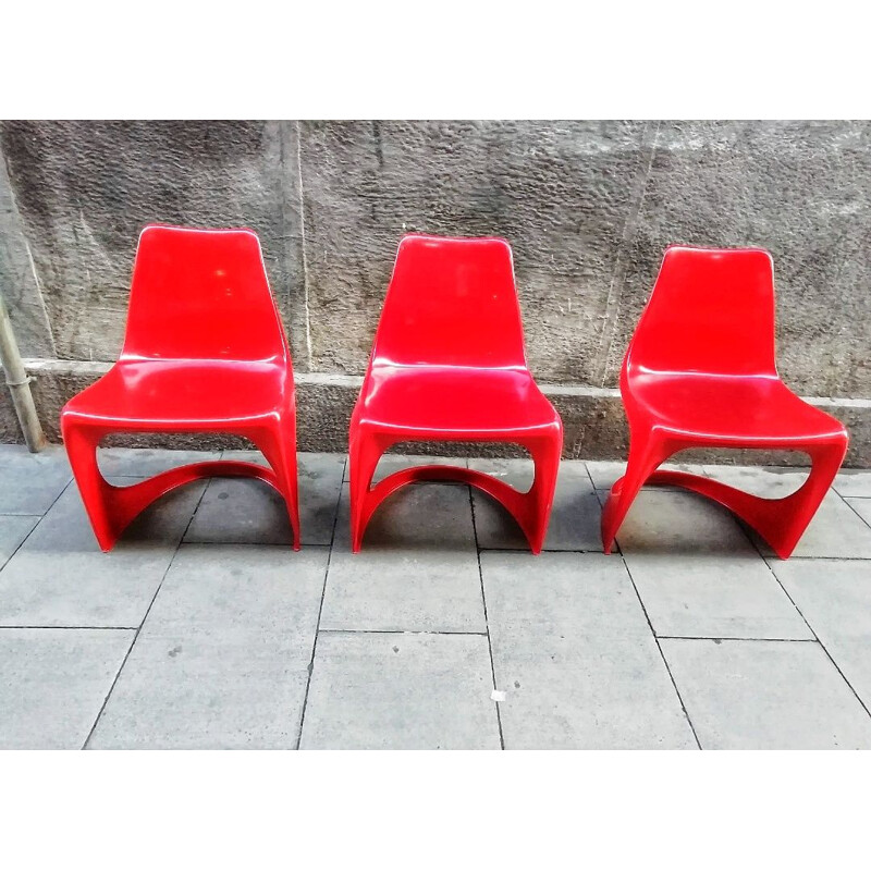 Conjunto de 3 cadeiras de plástico Cantilever 290 da Steen Ostergaard para o Cado