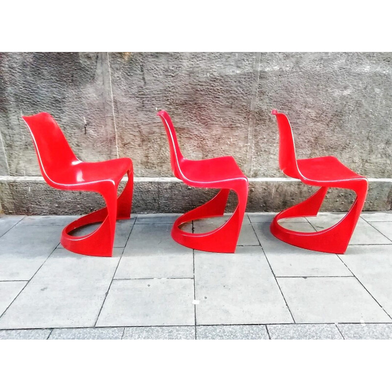 Conjunto de 3 cadeiras de plástico Cantilever 290 da Steen Ostergaard para o Cado