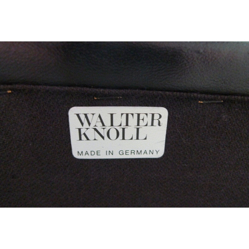 Vintage Black Leather Sofa by Jürgen Lange for Walter Knoll, Germany, 1980s
