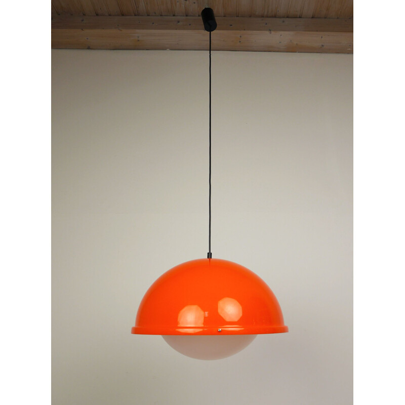 Vintage Orange Acrylic hanging Lamp, Germany, 1970s