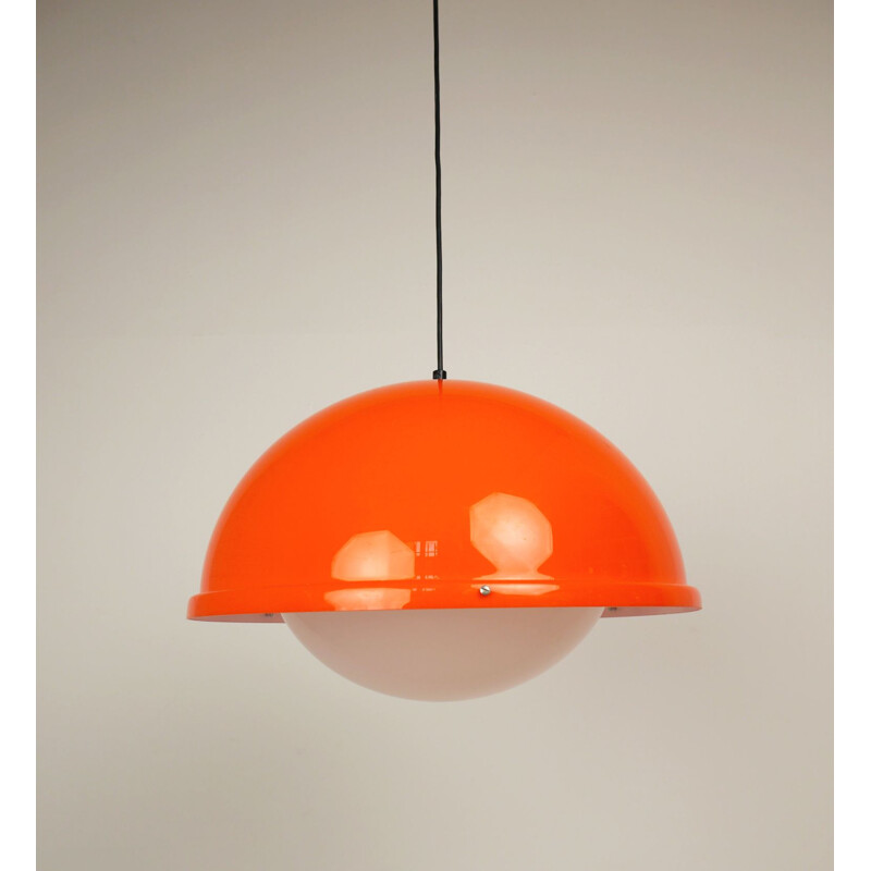 Suspension en acrylique orange vintage, Allemagne, 1970