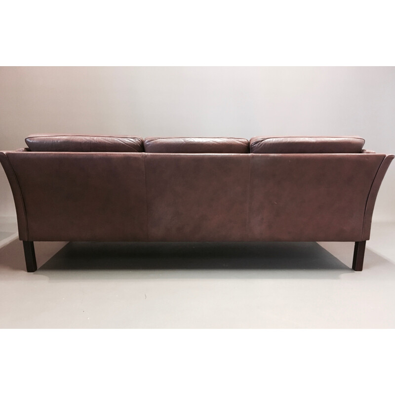 Vintage 3-seater sofa in brown leather