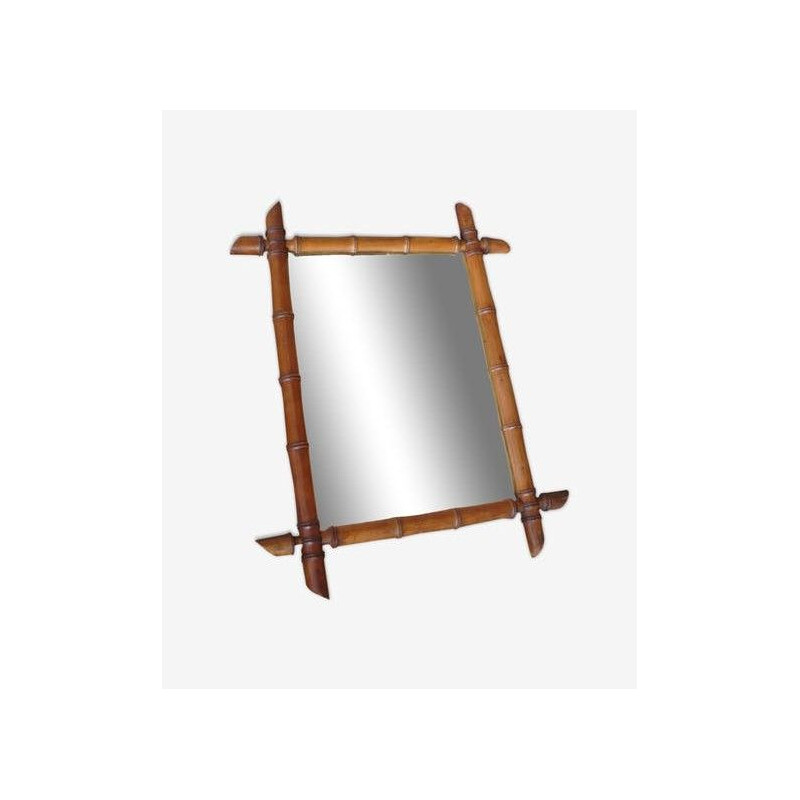 Vintage bamboo mirror, 1950