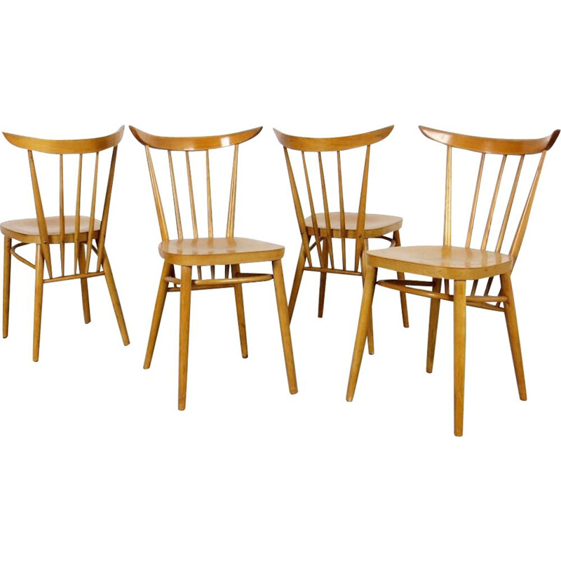 4 vintage dining chairs by Frantisek Jirak 1960s 