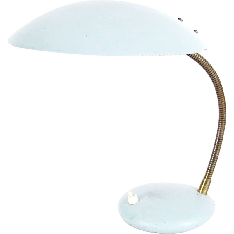 Lámpara de mesa blanca vintage, Checoslovaquia 1960