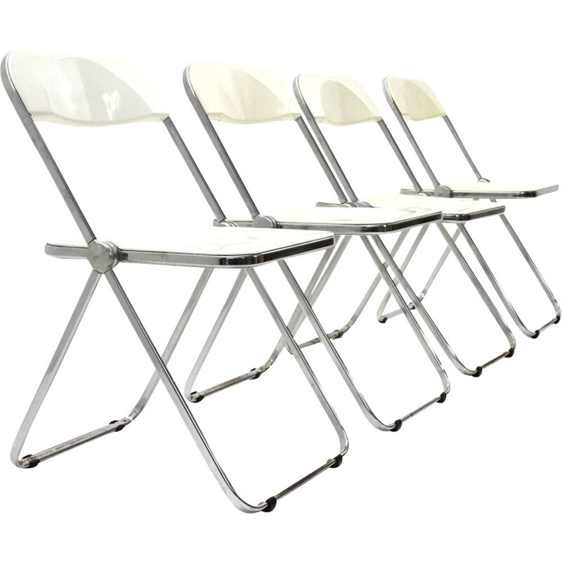 Set of 4 vintage foldables chairs "Plia" by Giancarlo Piretti  1950s
