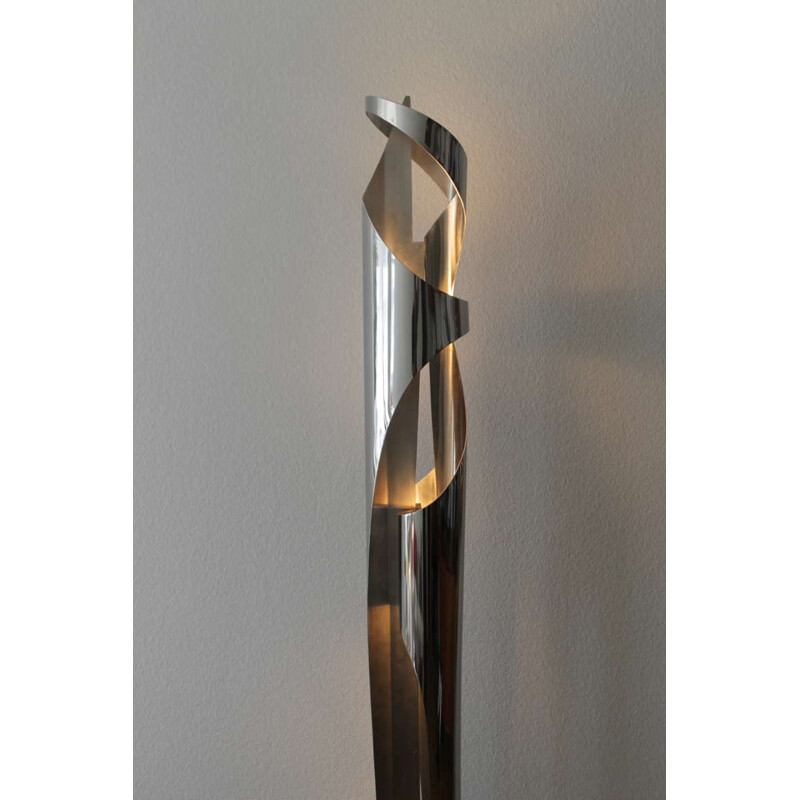 Maison Charles floor lamp in stainless, Jacques CHARLES - 1970s
