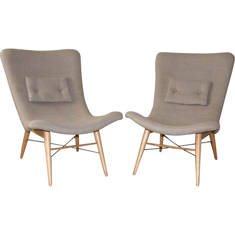 Ensemble de 2 fauteuils vintage de Miroslav Navràtil, 1959