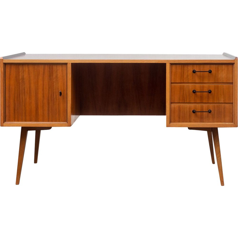 Vintage walnut desk, 1950s