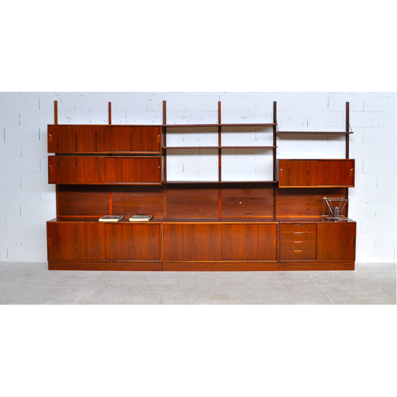 Modular wall unit in rosewood, Sven ELLEKAER - 1960s