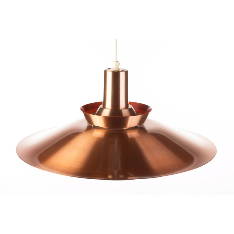 Vintage copper pendant lamp, Denmark, 1960s