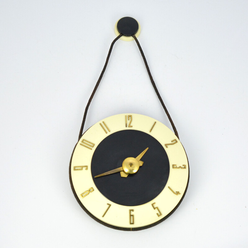 Reloj de pared mecánico vintage de la fábrica soviética Jantar, 1950