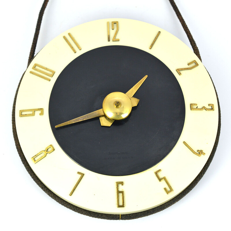 Vintage mechanical wall clock by Soviet Jantar Factory, 1950