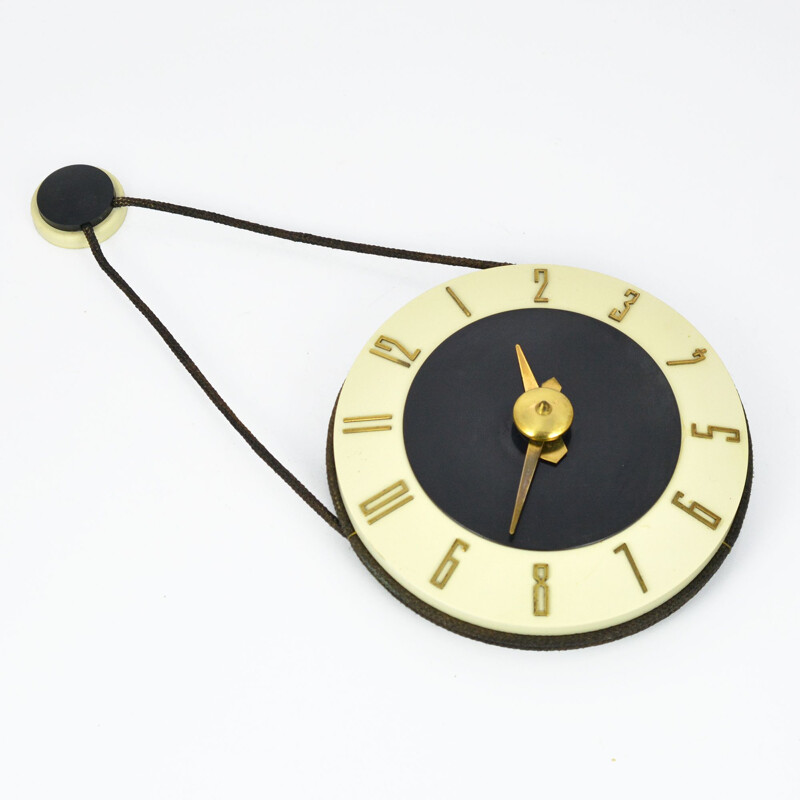 Vintage mechanical wall clock by Soviet Jantar Factory, 1950