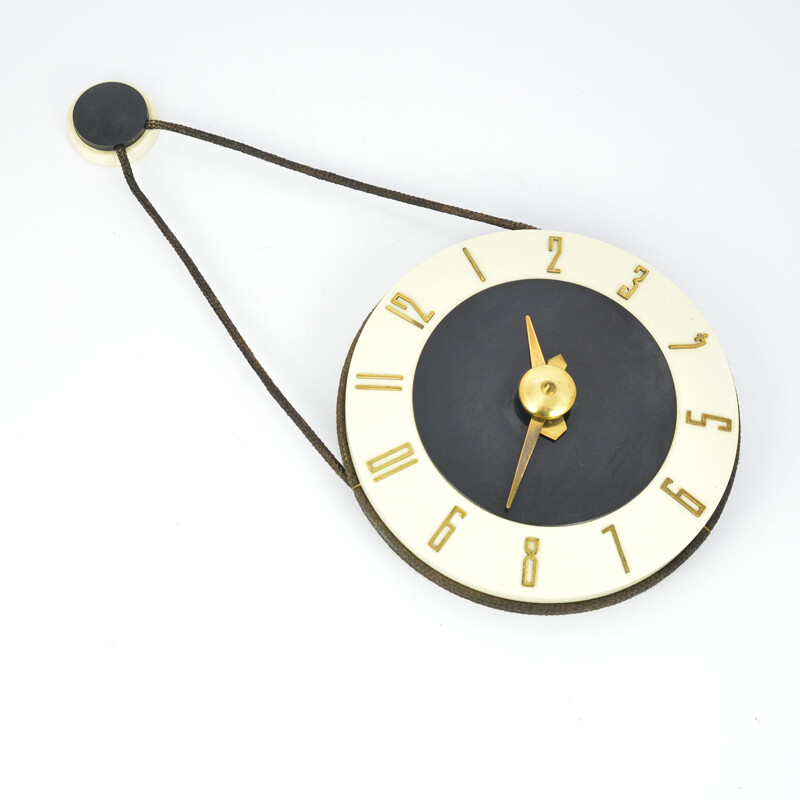 Vintage mechanical wall clock by Soviet Jantar Factory, 1950