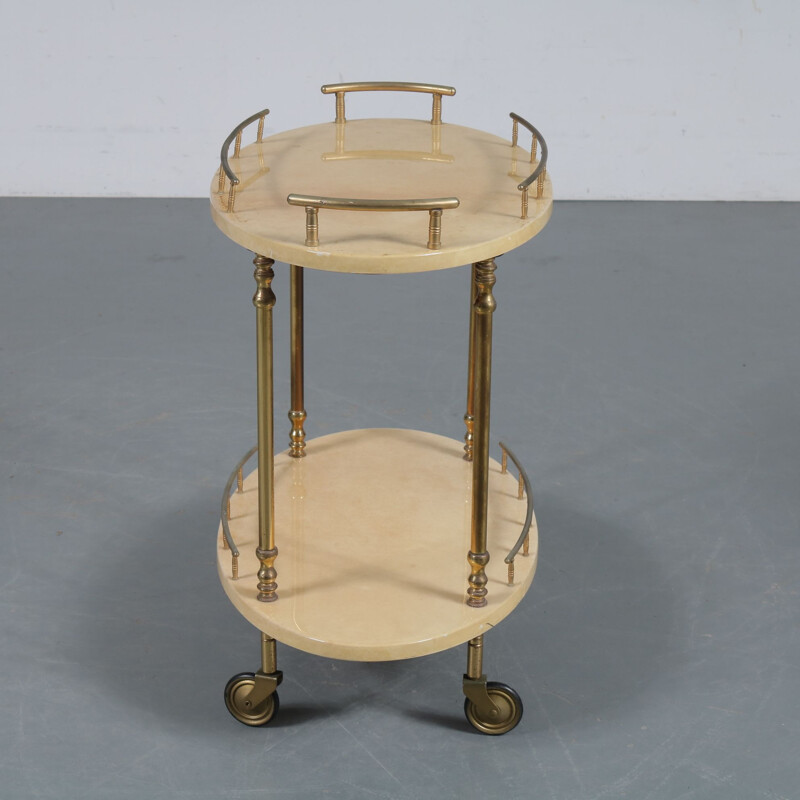 Vintage bar cart by Aldo Tura, Italy 1950s