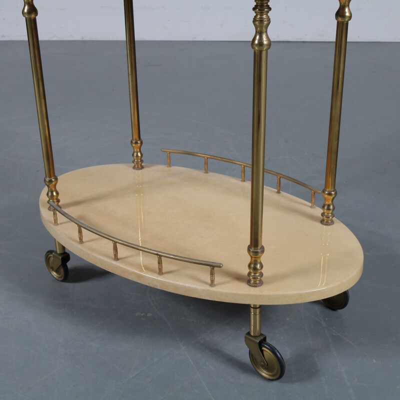 Vintage bar cart by Aldo Tura, Italy 1950s