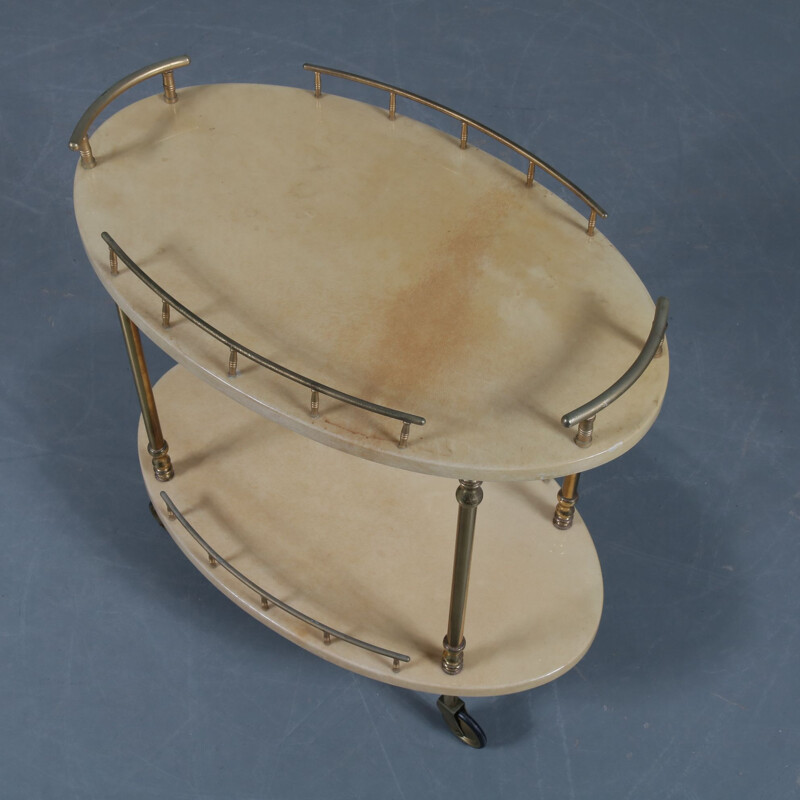 Vintage bar cart by Aldo Tura, Italy 1950s