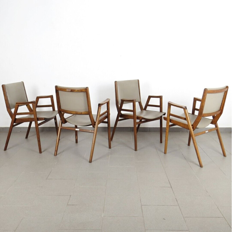 Vintage set of 4 armchairs by František JIrak, 1960