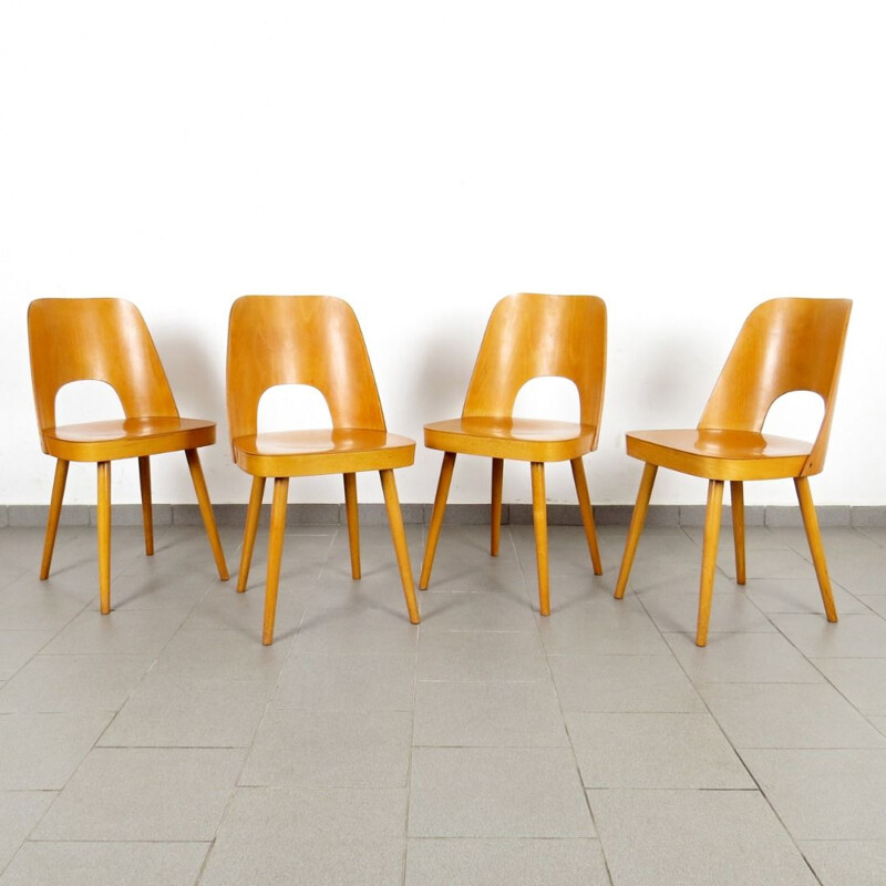 Ensemble vintage de 4 chaises par Oswald Haerdtl, 1960