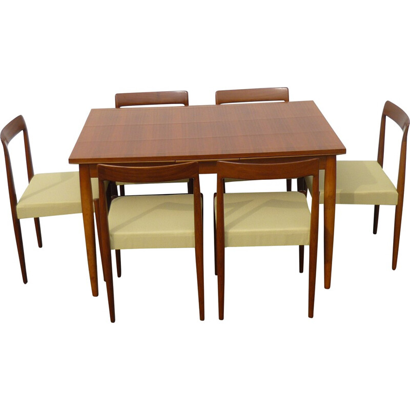 Lübke dining set in rosewood and fabric - 1970s