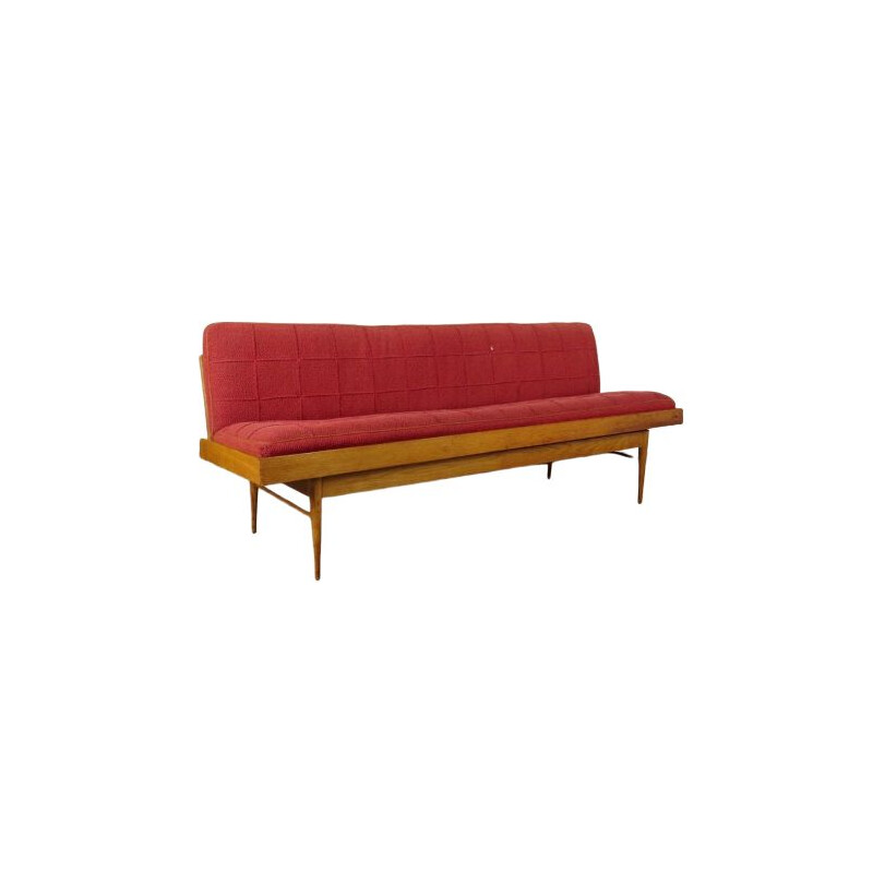 Vintage red 3-seater Sofa by ULUV 1960