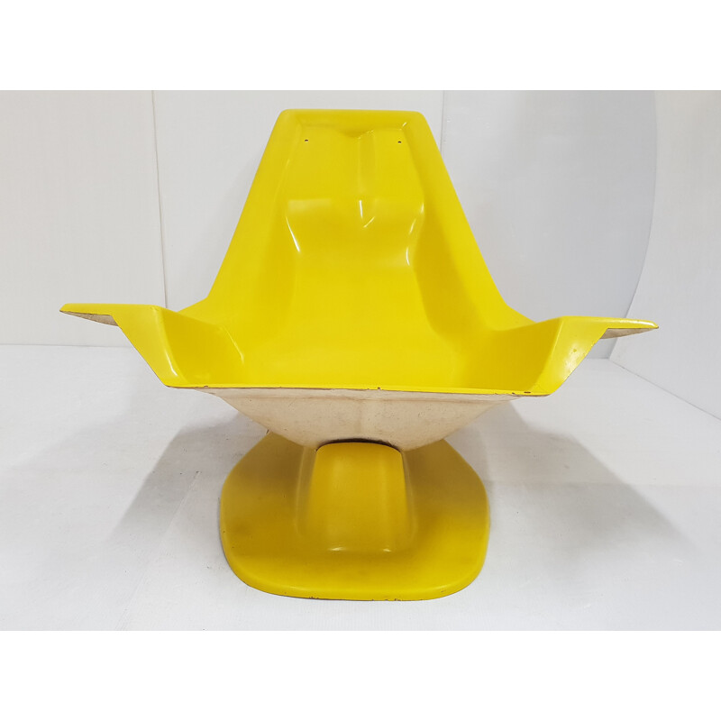 Vintage armchair by Charles Zublena for Les Plastiques de Bourgogne 1970 