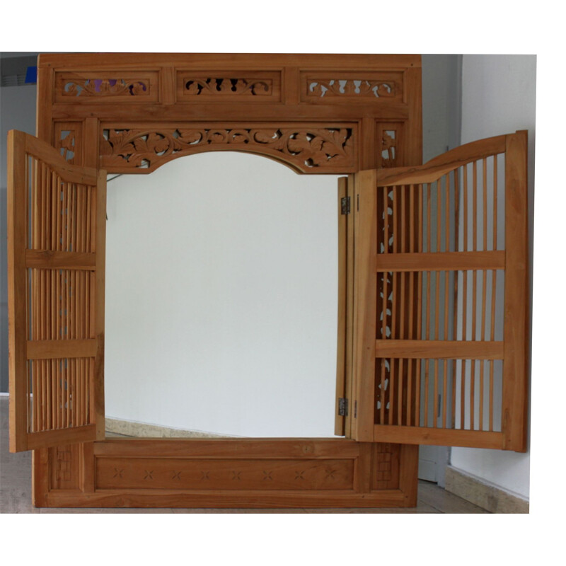 Mirror carved wooden window moucharabieh style