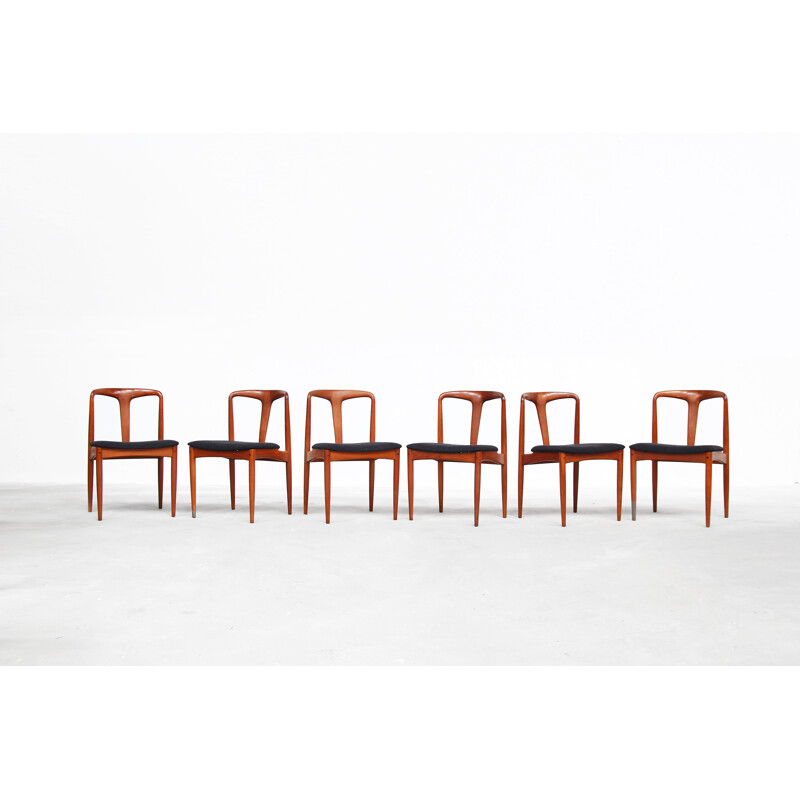  Set of 6 Vintage Danish Teak Dining Chairs by Johannes Andersen for Uldum Møbelfabrik, 1960s